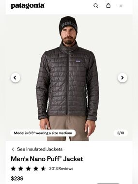 Patagonia Nano Puff Jacket Men’s XXL PrimaLoft Packable Hike Trail Outdoor $239
